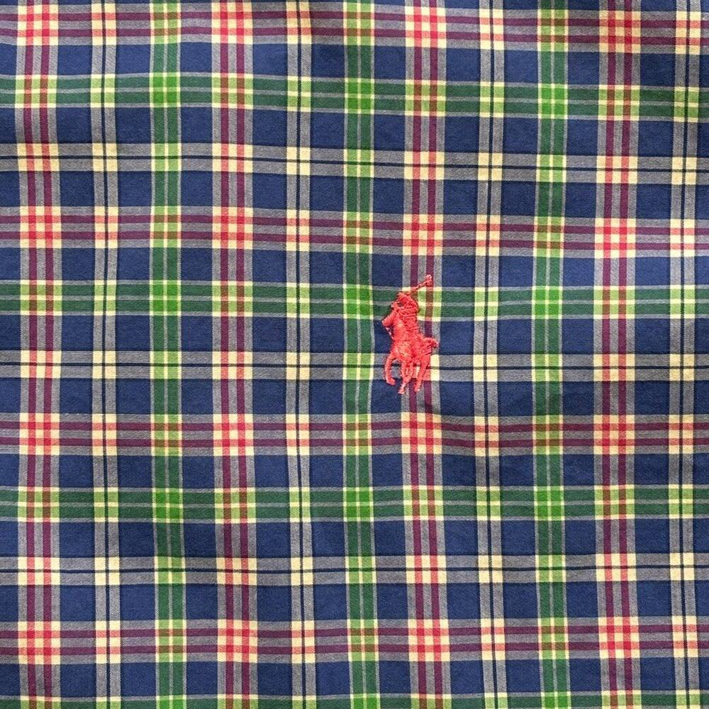 POLO RALPH LAUREN 100% Cotton Long Sleeve Lightweight Plaid Shirt SZ XL